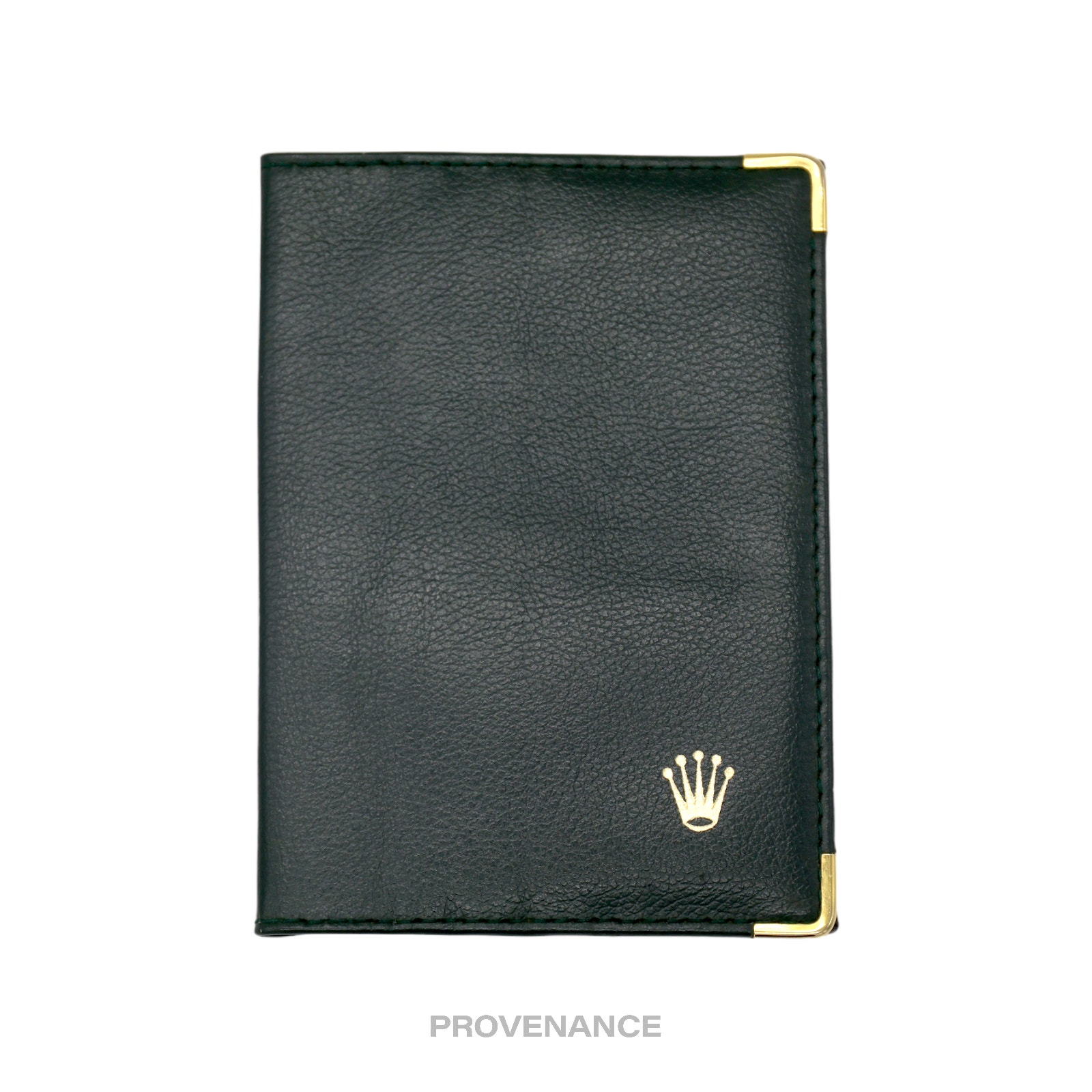 Rolex Crown Passport Wallet  Forest Green Leather